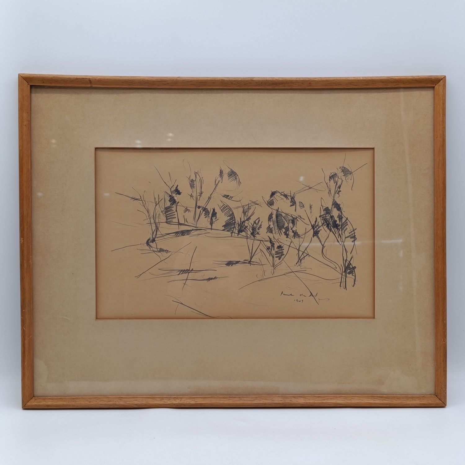 Paul du Toit 1949 pencil sketch in frame