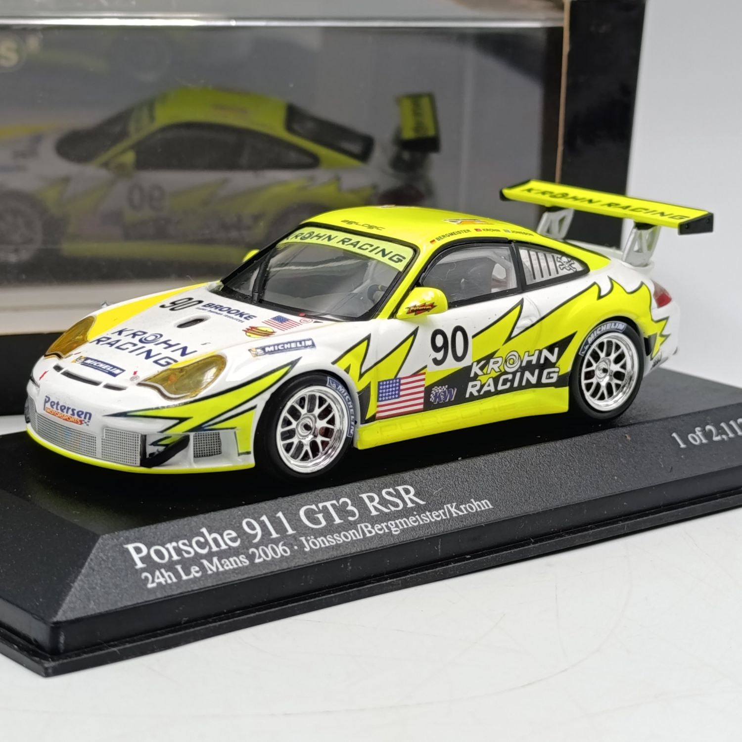 MiniChamps Porsche 911 GT3 RSR #90 24h Le Mans 2006 race car model - scale 1/24