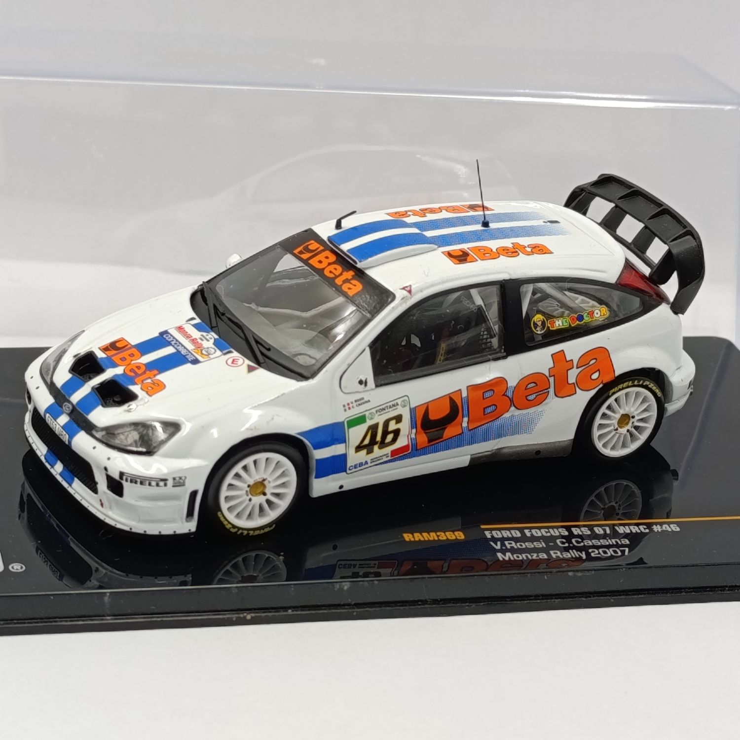 IXO Models Ford Focus RS 07 WRC #46 Valentino Rossi Monza Rally car model - scale 1/43