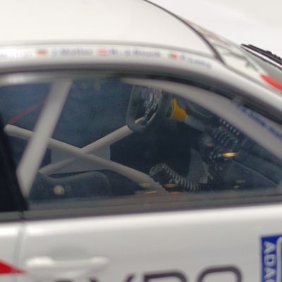AutoArt BMW M3 GTR #42 Nurburgring 24h die-cast race model car - rear spoiler broken - scale 1/18