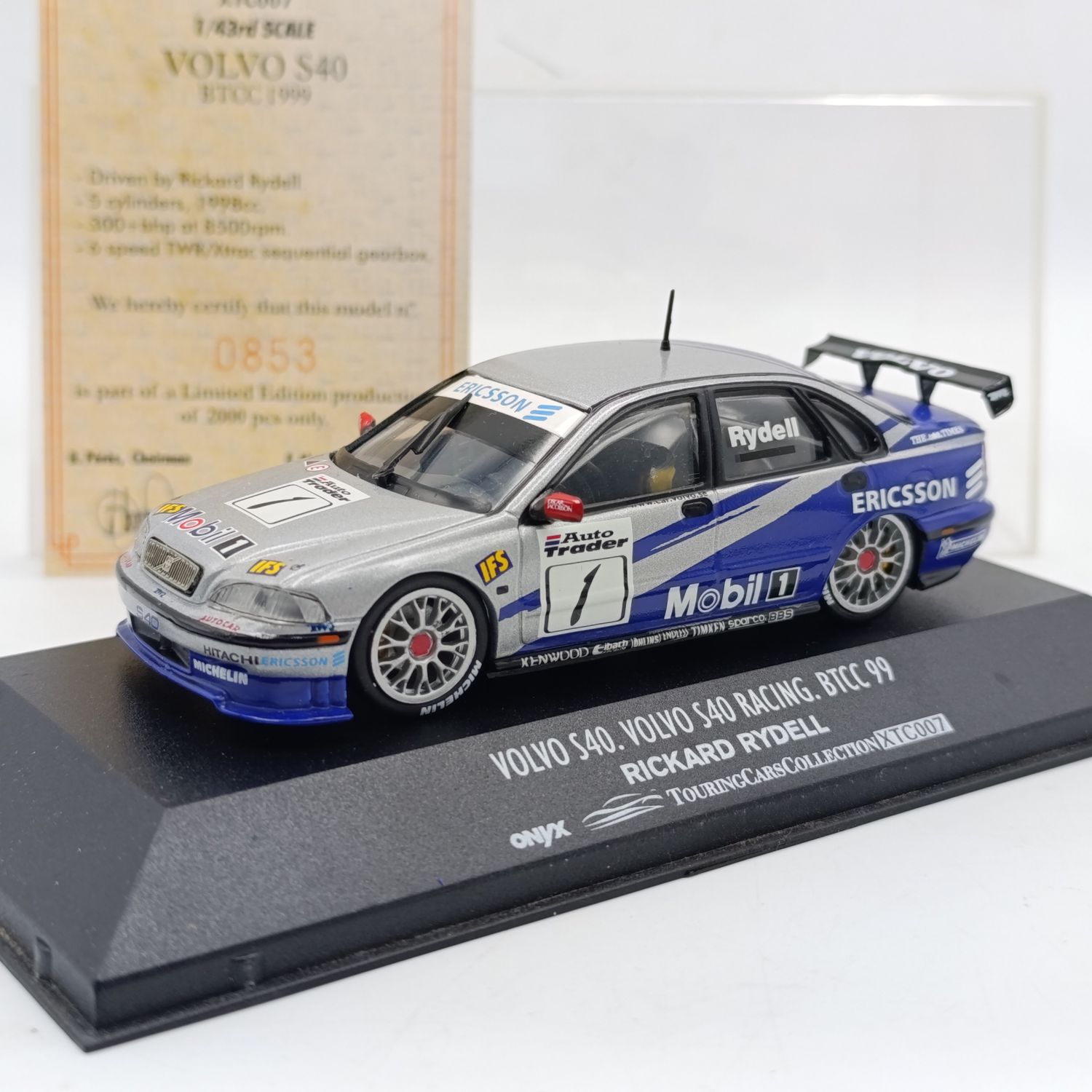 Onyx Volvo S40 Racing BTCC 99 die-cast model car - scale 1/43