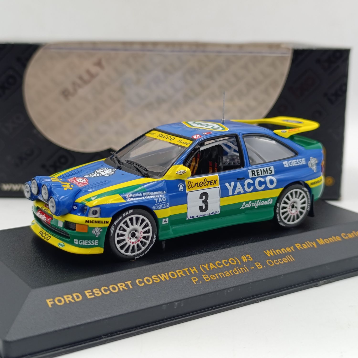 IXO Models Ford Escort Cosworth #3 Monte Carlo 1996 Rally model car - scale 1/43