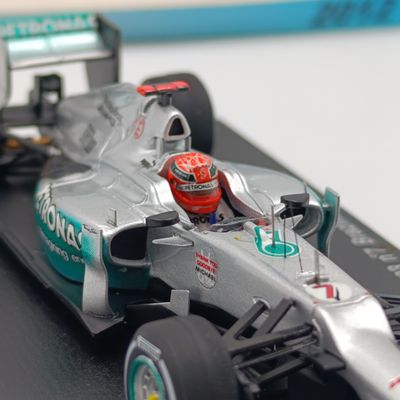 Spark Mercedes AMG W03 Formula 1 Monaco GP 2012 race car model - Michael Schumacher - scale 1/43