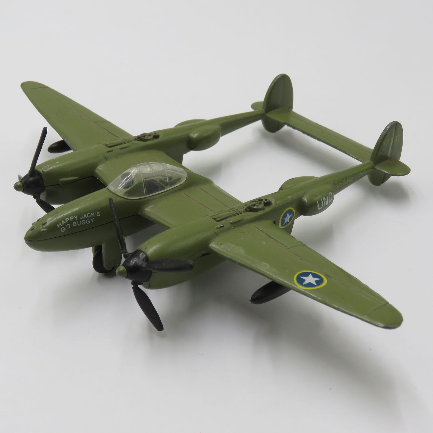 US Air Force P-38 Lightning "Texas Terror" die-cast model plane