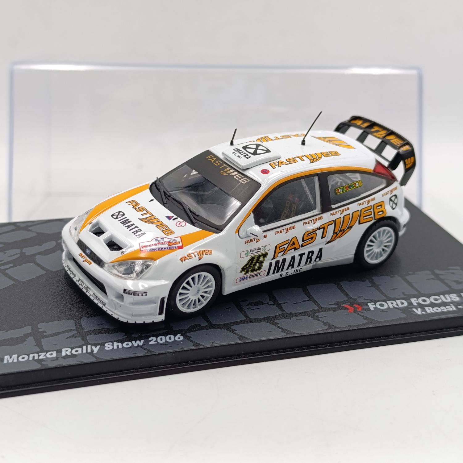 Ford Focus RS WRC #46 Valentino Rossi 2006 Monza Rally show die-cast car - scale 1/43