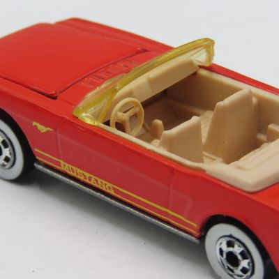Hot Wheels 1965 Mustang convertible toy car with opening hood