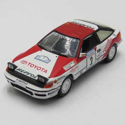 Toyota Celica #2 die-cast rally model car - scale 1/43 - mirror missing