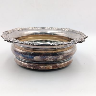 Vintage silverplated Champagne bottle coaster