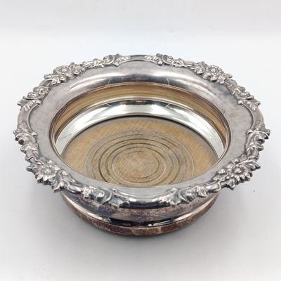 Vintage silverplated Champagne bottle coaster