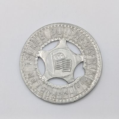 Good Luck token inscribed HJ Grobler Tsumeb, Suidwes Afrika