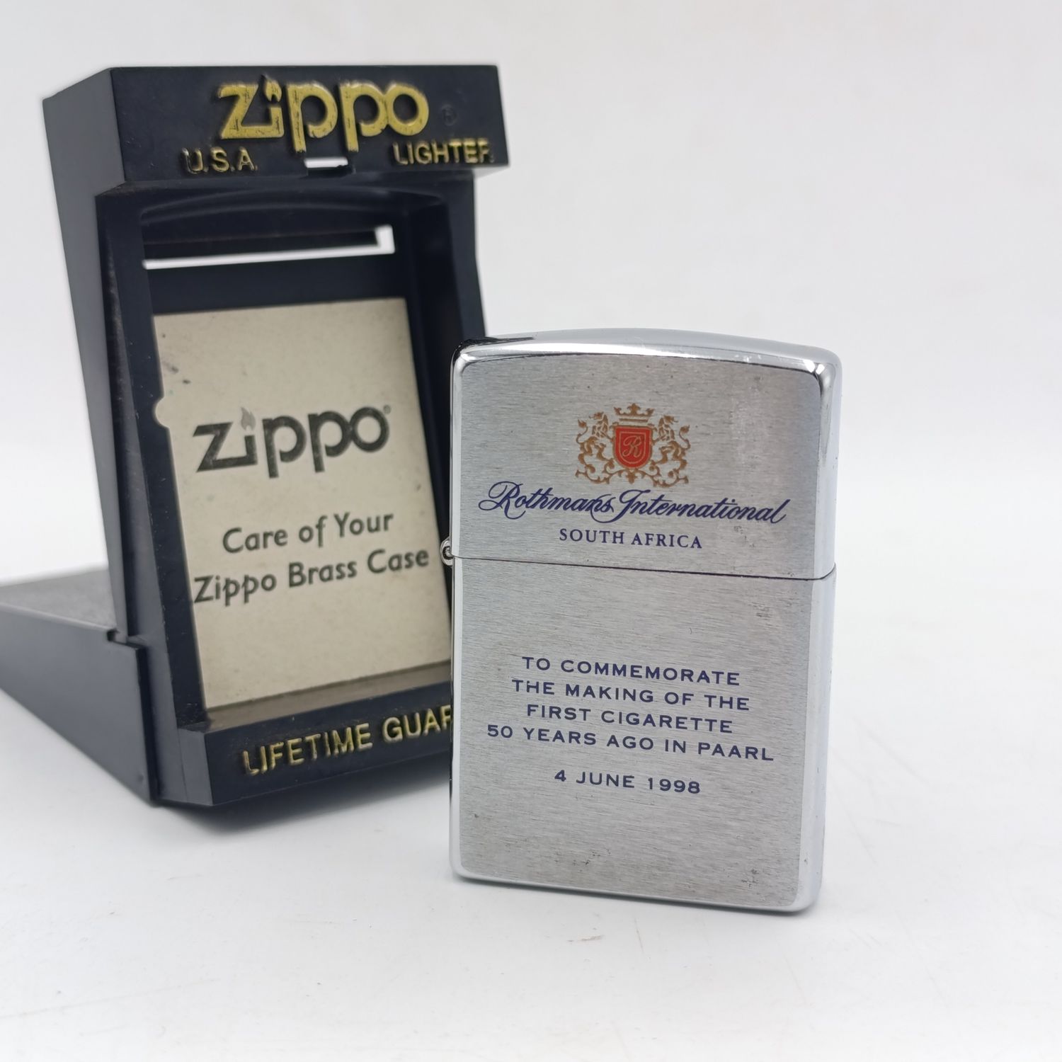 Zippo lighter - Rothmans - To commemorate the First cigarette made in 1948 in Paarl