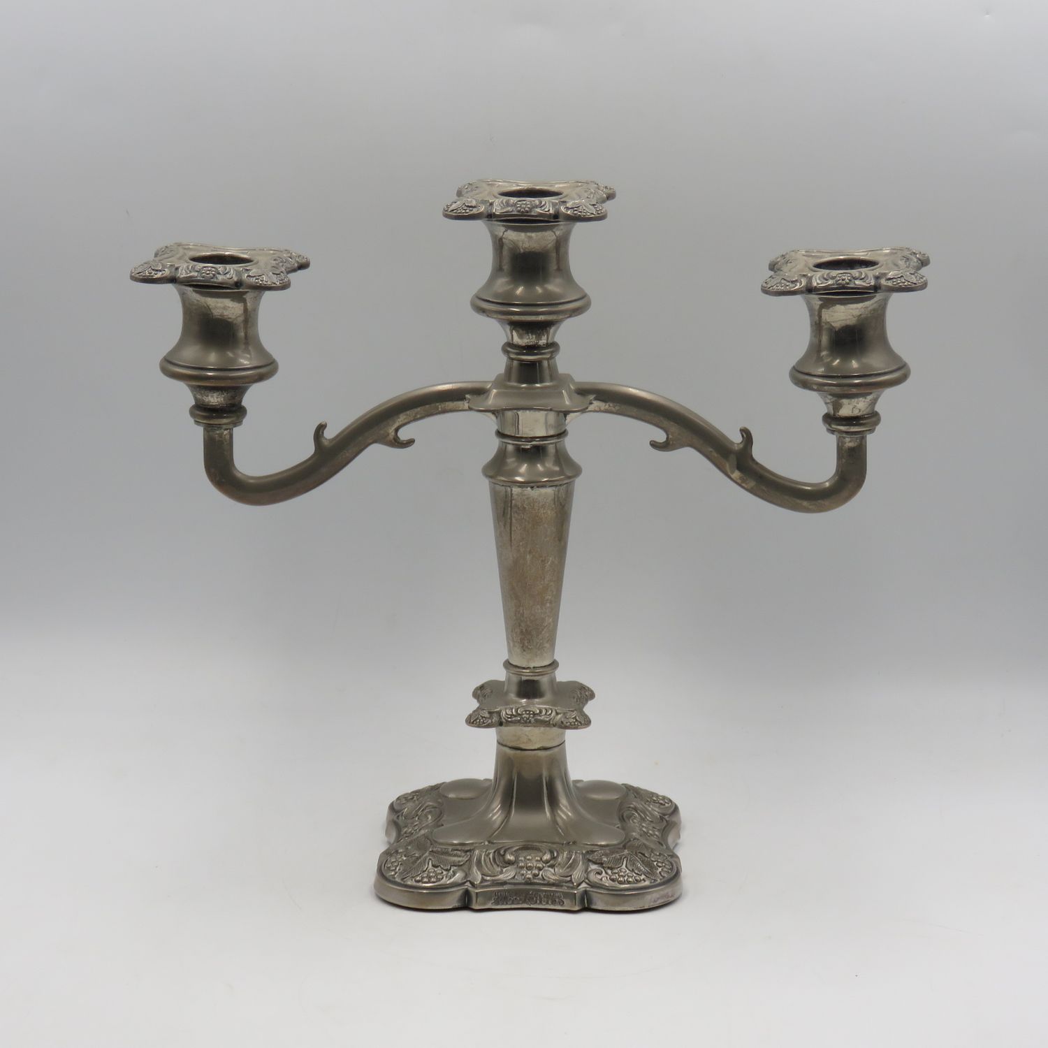 Vintage silverplated 3-arm candlestick