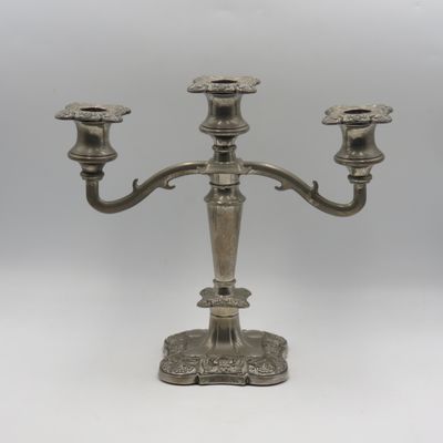 Vintage silverplated 3-arm candlestick