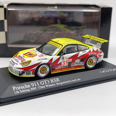 MiniChamps Porsche 911 GT3 RSR 1h Sebring 2005 race car model - scale 1/43