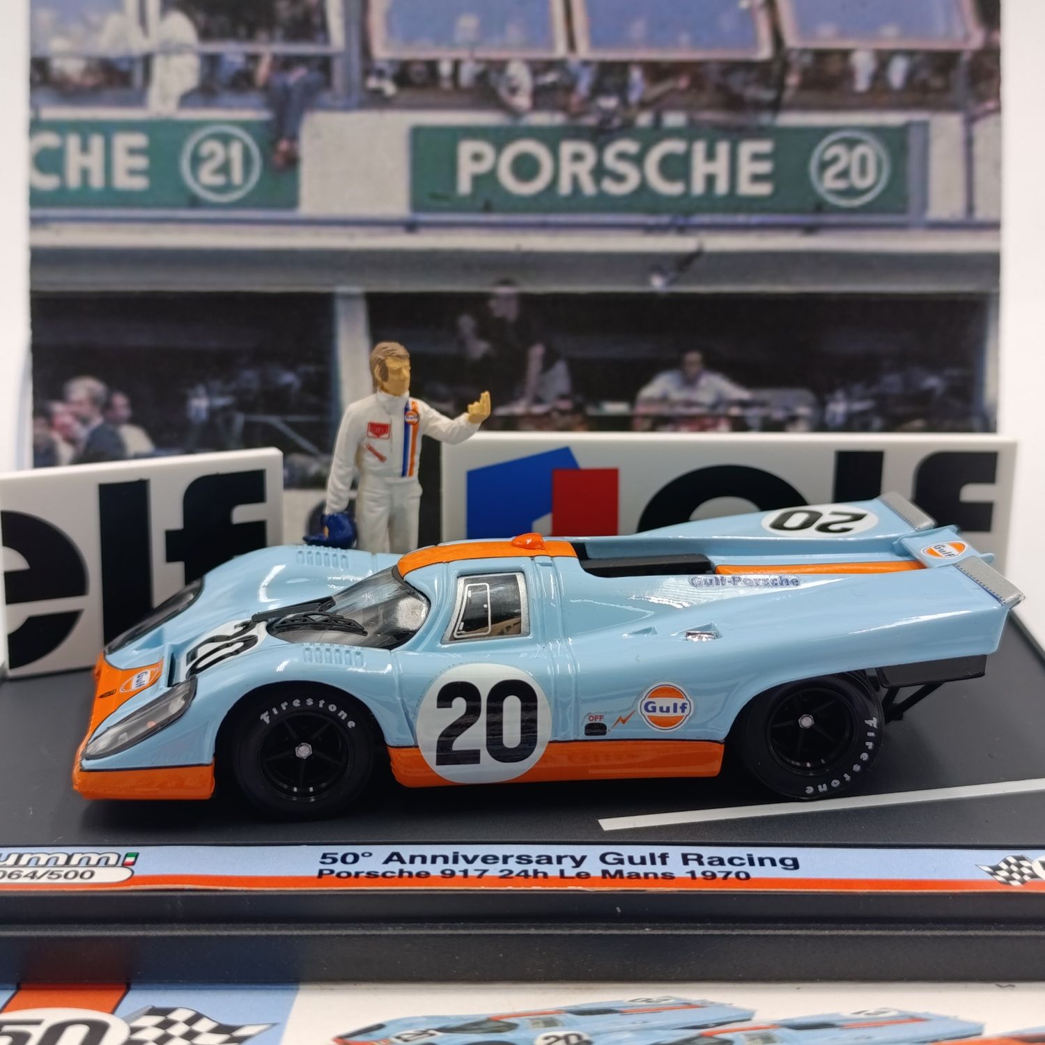 Brumm 50th Anniversary Gulf Racing Porsche 917 #20 Le Mans 24h race car - scale 1/43