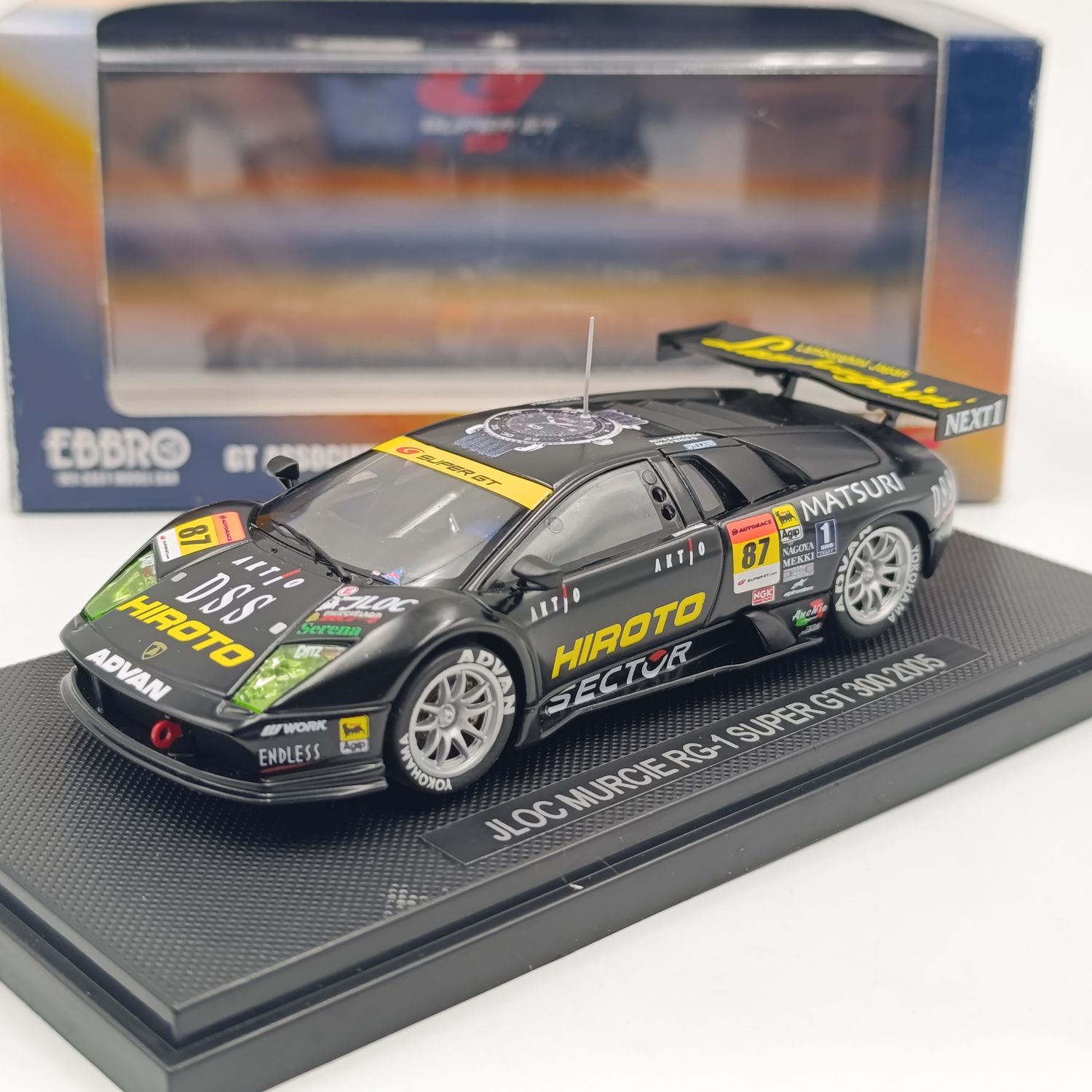Ebbro Lamborghini JLOC Murcie RG-1 Super GT 300 2005 #87 race car model - scale 1/43