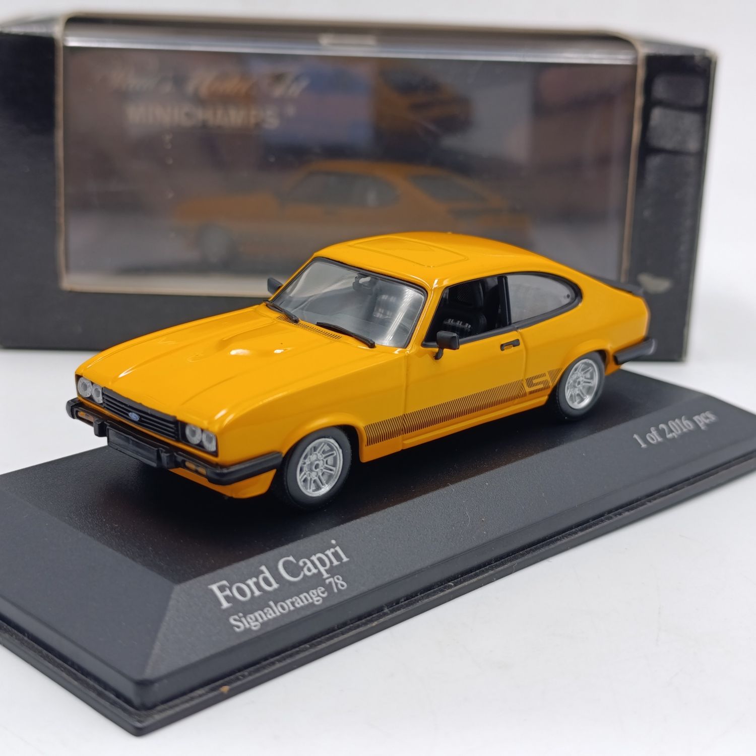 MiniChamps Ford Capri MK3 die-cast model car - scale 1/43
