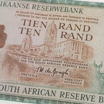 TW de Jongh 3rd issue R10 replacement note - W18 uncirculated