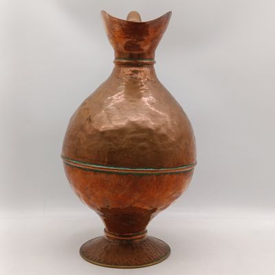 Vintage French hammered copper pitcher - 36cm high
