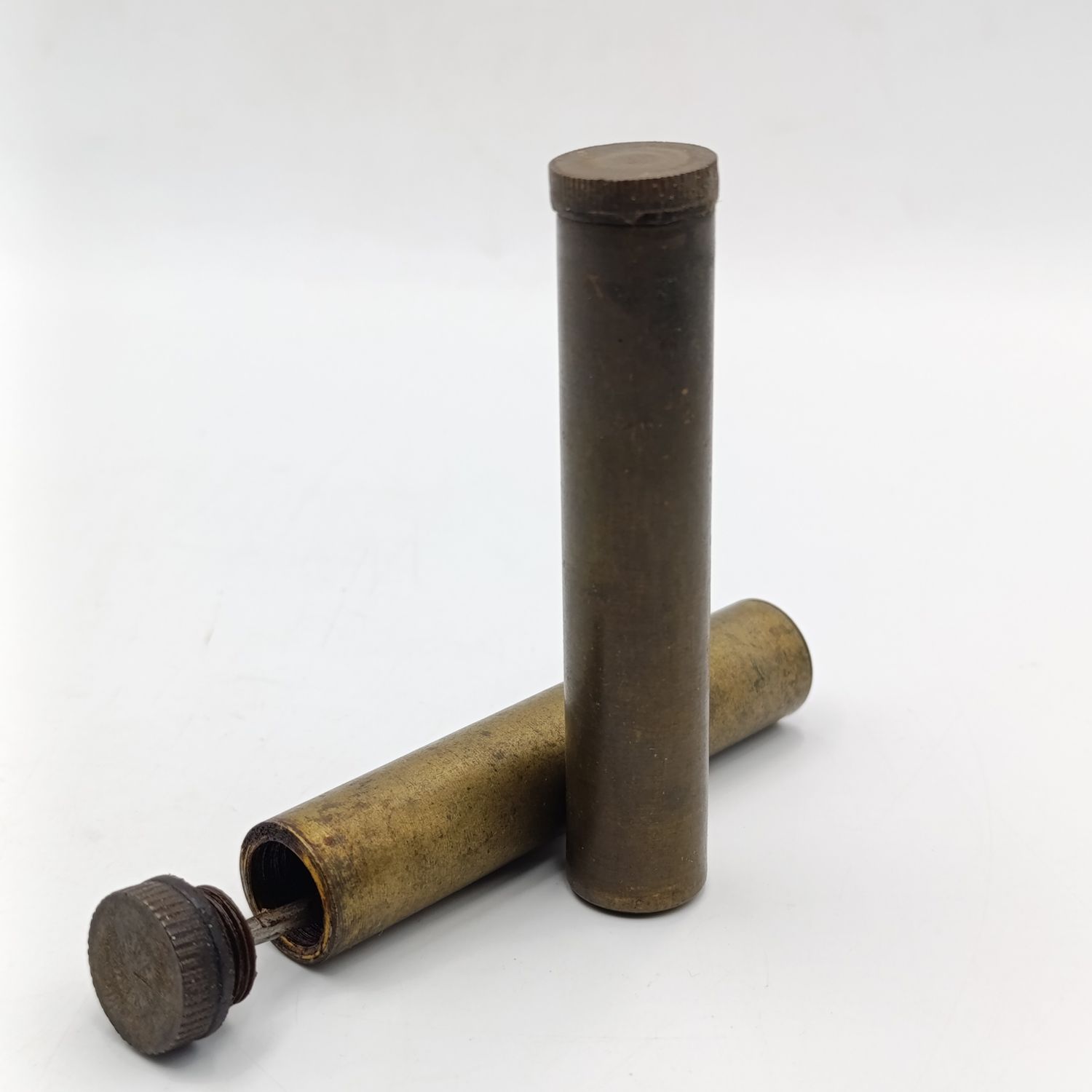 Pair of brass military .303 rifle oilers