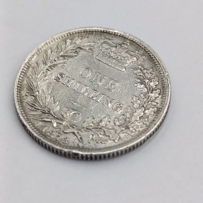 1873 British shilling Die no 63 - VF scratched