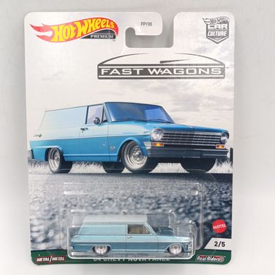 Hot Wheels Premium Fast Wagons 1964 Chevy Nova Panel - Real Riders - sealed