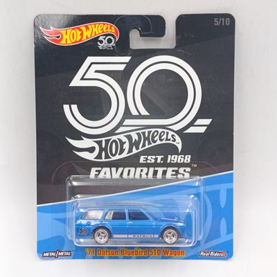 Hot Wheels 50 Favorites 1971 Datsun Bluebird 510 Wagon - Real Riders - sealed