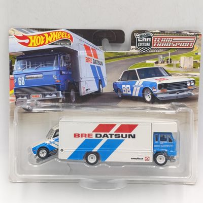 Hot Wheels Premium BRE Datsun Fleet Flyer truck with 1971 Datsun 510 - pack is open