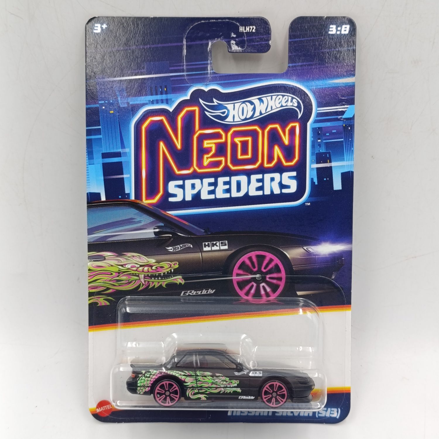 Hot Wheels Neon Speeders Nissan Silvia S13 die-cast car - sealed
