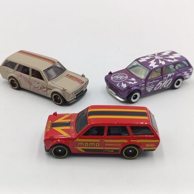 Lot of 3 Hot Wheels Datsun 510 die-cast toy cars