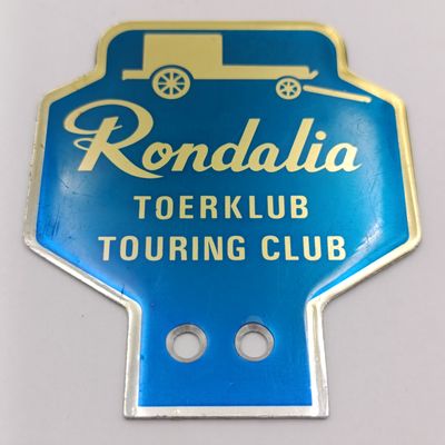 Vintage Rondalia Touring club aluminium car badge