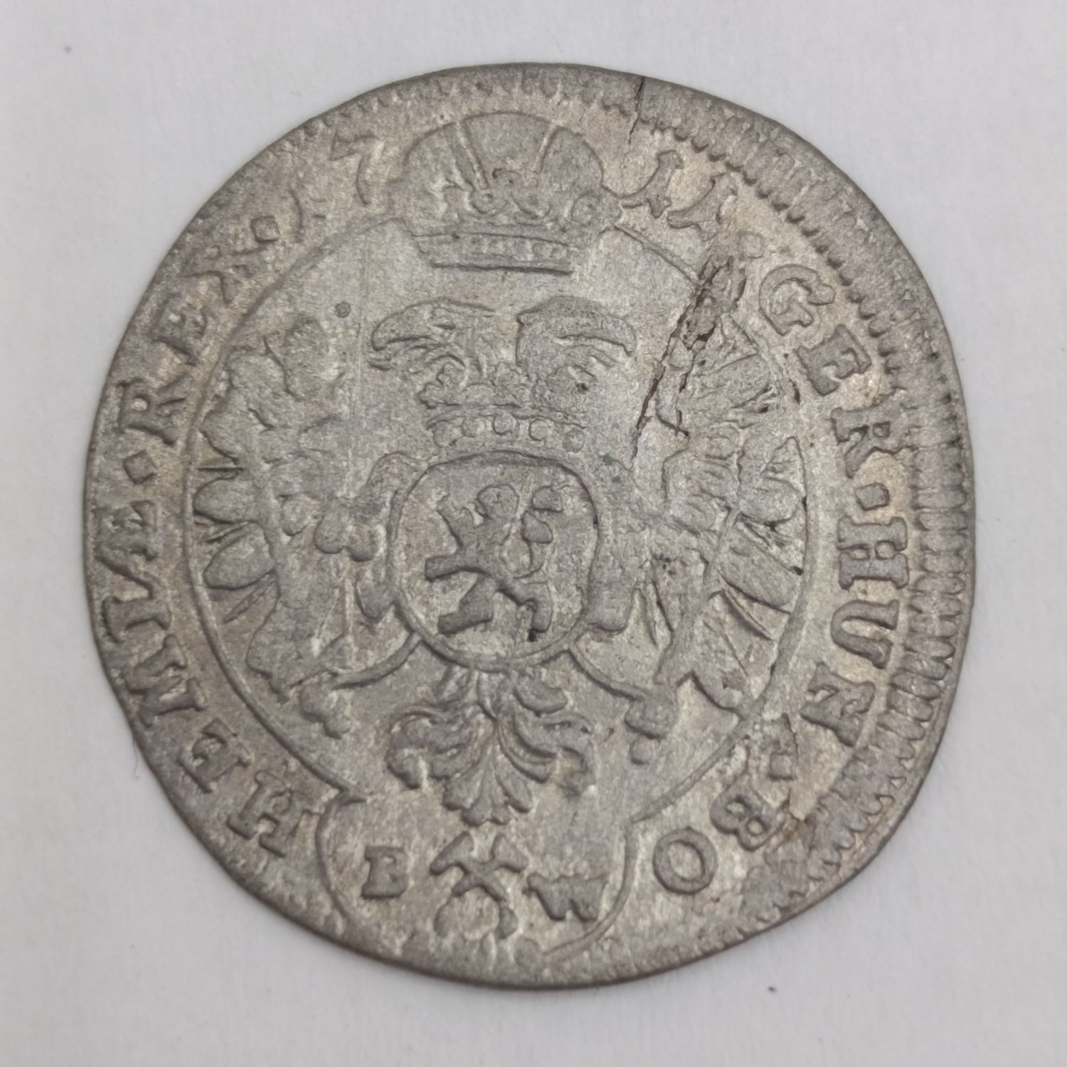 1711 Austria silver 3 kreuzer - Kuttenberg Mint - BW Initials - Struck with mint luster after 300 years