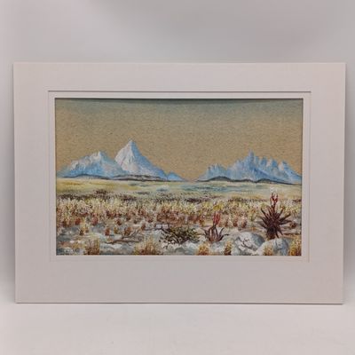 Landscape oil painting by B. Guschke - not framed - 30cm x 19cm