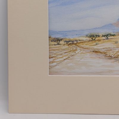 Ernest Rohe landscape watercolor painting - not framed - 27.5cm x 16cm