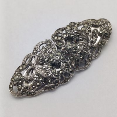 Vintage marcasite scarf clips/brooch