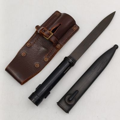 SADF R1 Rifle bayonet with sheath and leather frog
