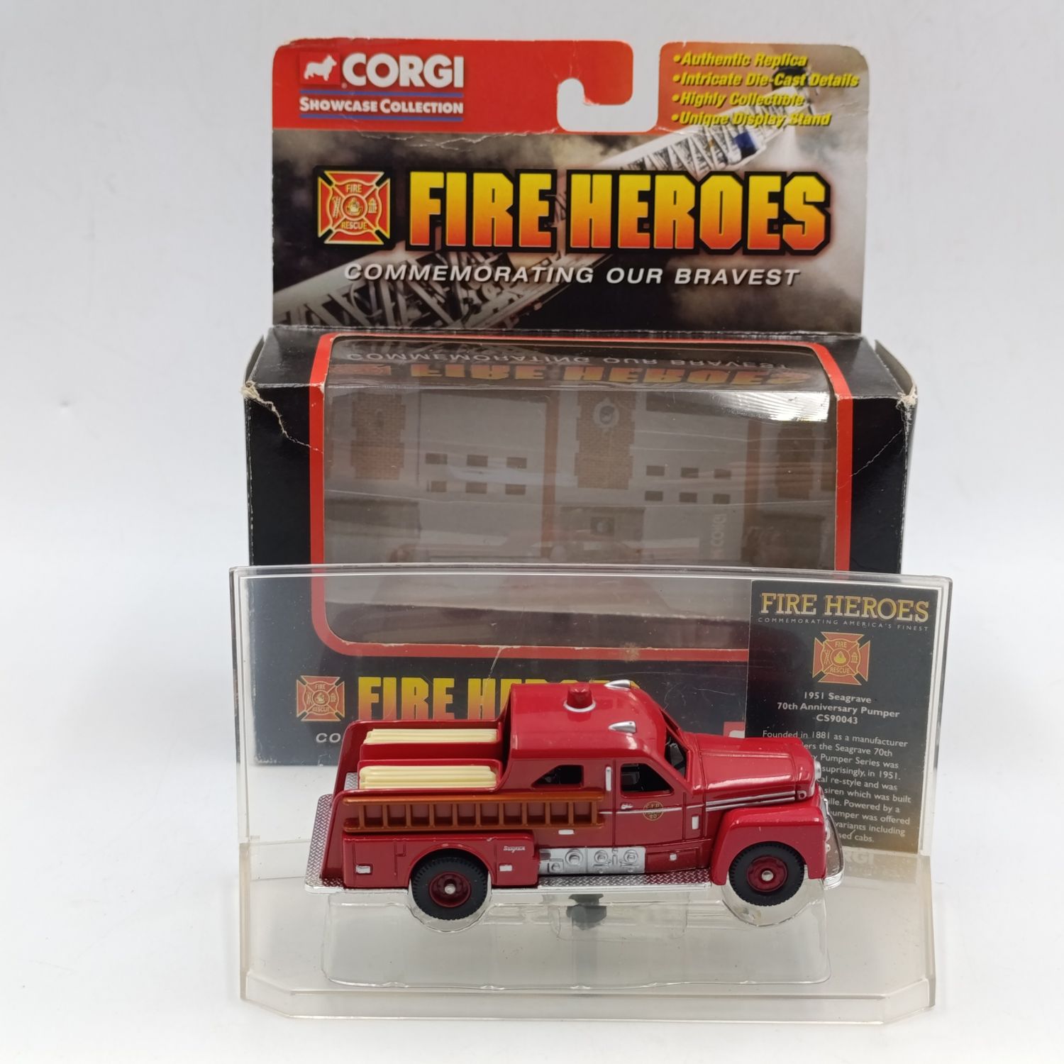 Corgi Fire Heroes Seagrave Sedan Pumper fire engine in box
