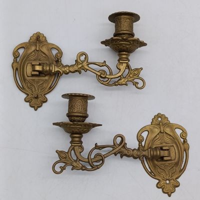 Set of swivel arm brass candle holders - used on Pianos