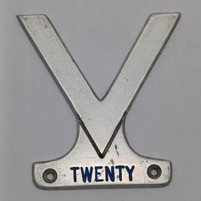 Vintage V-Twenty motoring club Nyasaland car badge