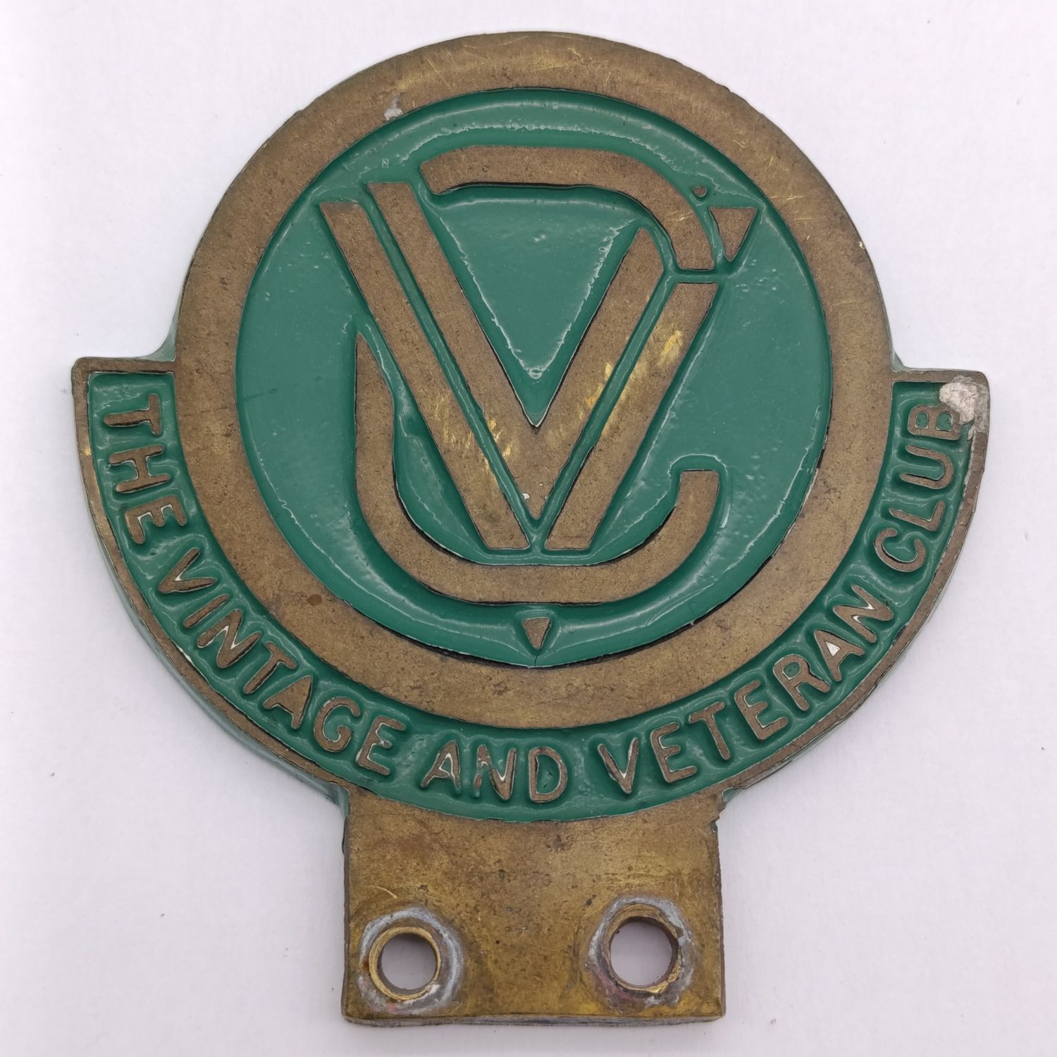 The Vintage and Veteran Club car solid brass badge