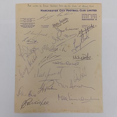 Manchester City Football Club Ltd 1967/68 Stationery Signed by Neil Young &amp; Mike Doyle