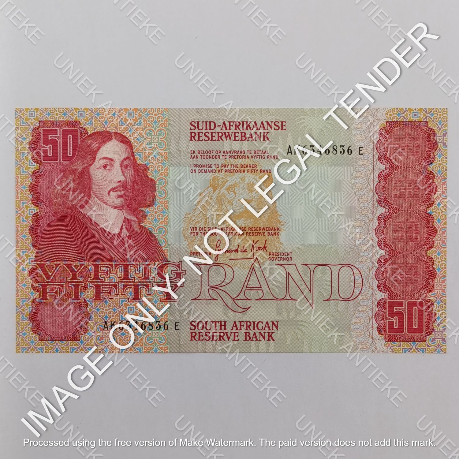 South Africa R50 banknote Gerhard de Kock 3rd issue Uncirculated