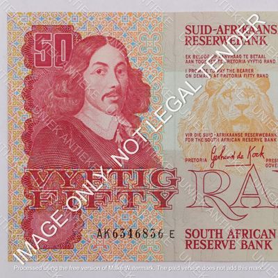 South Africa R50 banknote Gerhard de Kock 3rd issue Uncirculated
