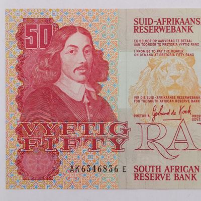 South Africa R50 banknote Gerhard de Kock 3rd issue Uncirculated