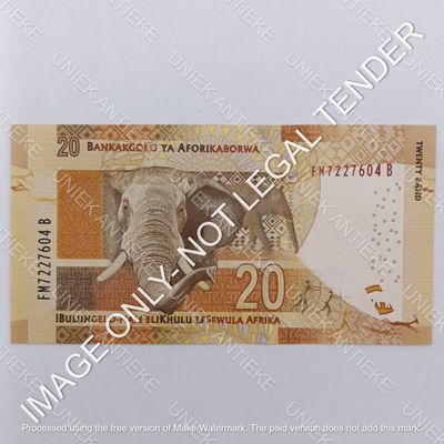 Lot of 3 Gill Marcus South Africa R20 banknotes - crips uncirculated with consecutive numbers