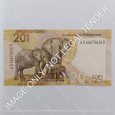 Pair of Lesetja Kganyago South Africa Mandela R20 banknotes - uncirculated with consecutive number 2023 issue