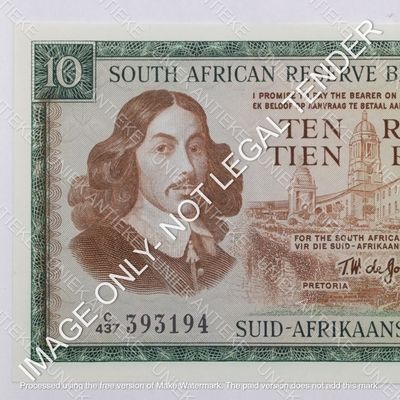 TW de Jongh South Africa R10 banknote 3rd issue - crips uncirculated