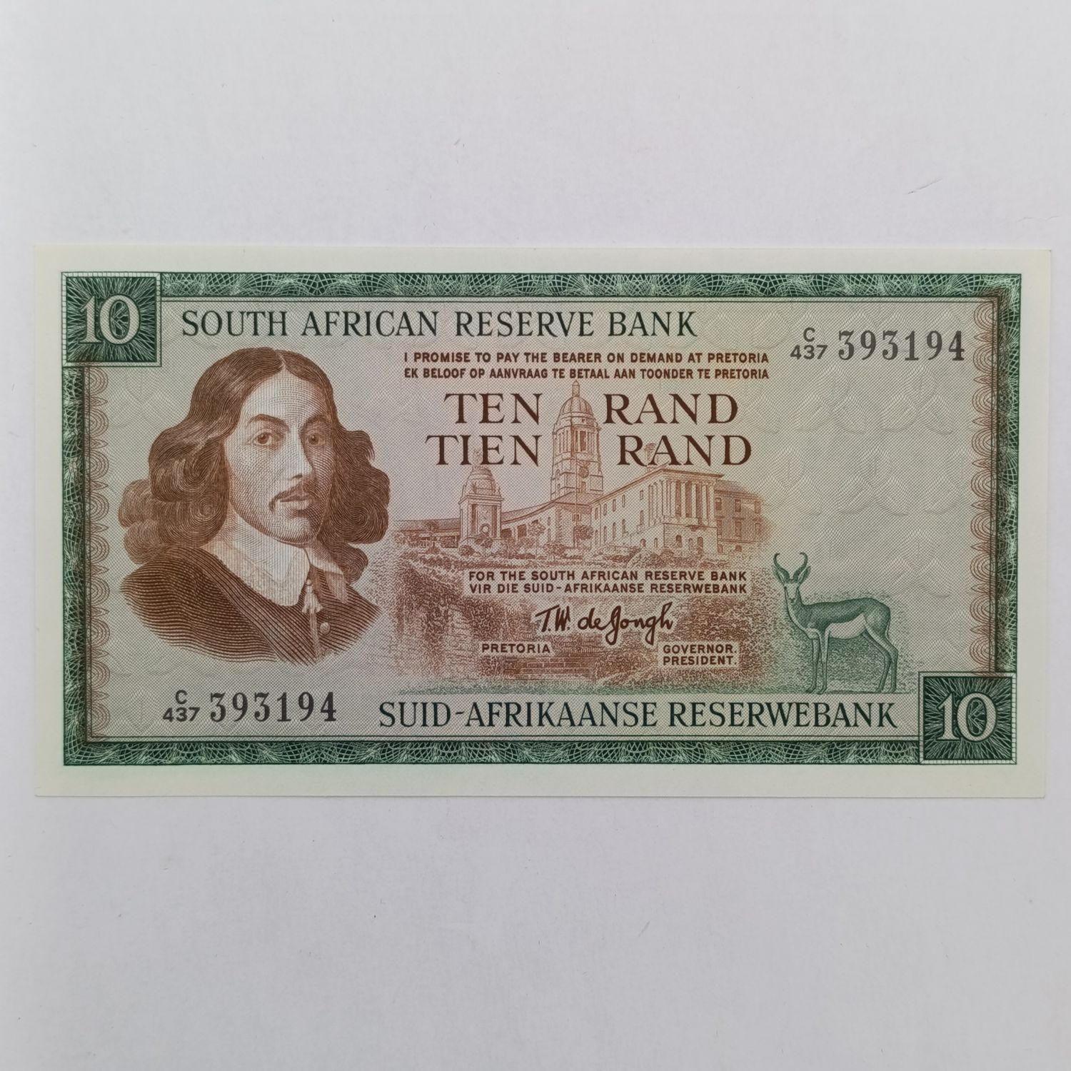 TW de Jongh South Africa R10 banknote 3rd issue - crisp uncirculated