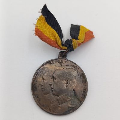 WW1 Belgian Patriotic Bronze Medal - Commemorative Militaria Medal