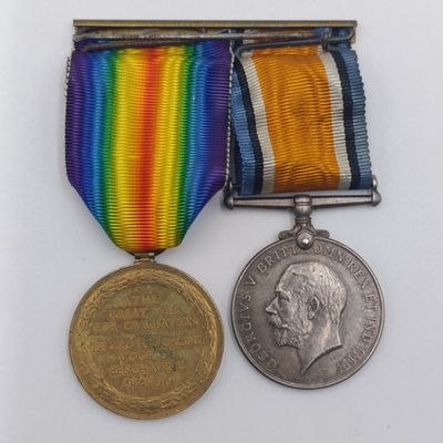 WW1 Medal set for Priv RG Smith 6 SAI - Victory and Silver War medal